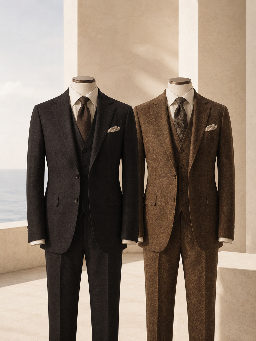 Costume en laine anthracite