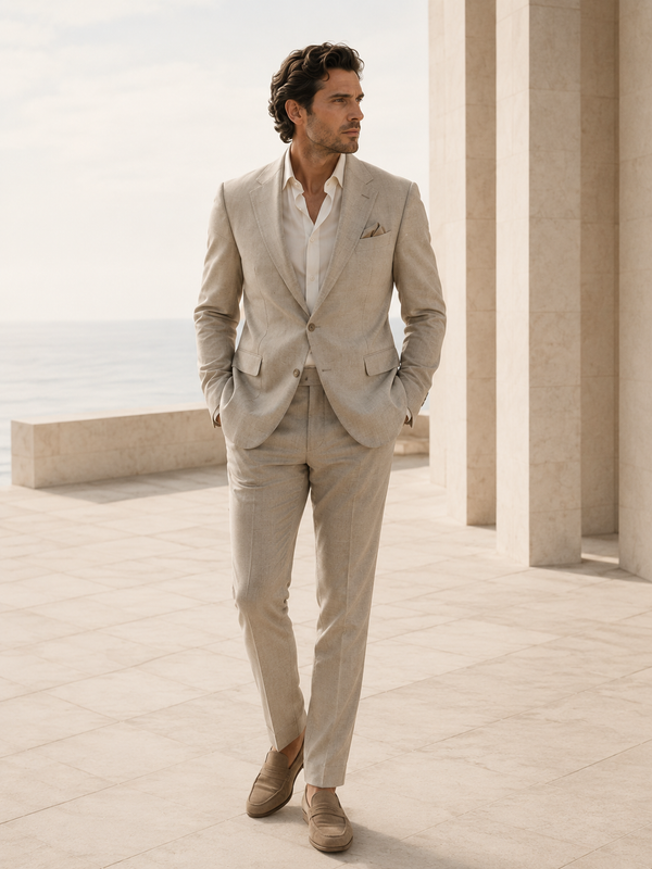 Costume en flanelle marine