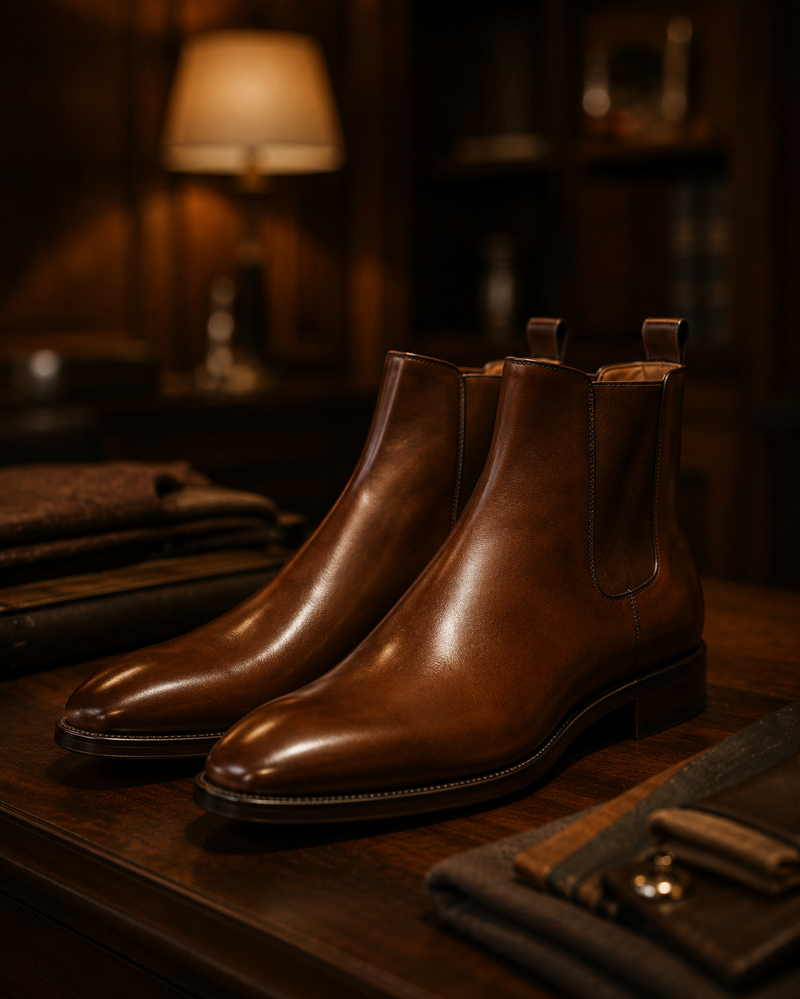 Bottines en cuir de veau