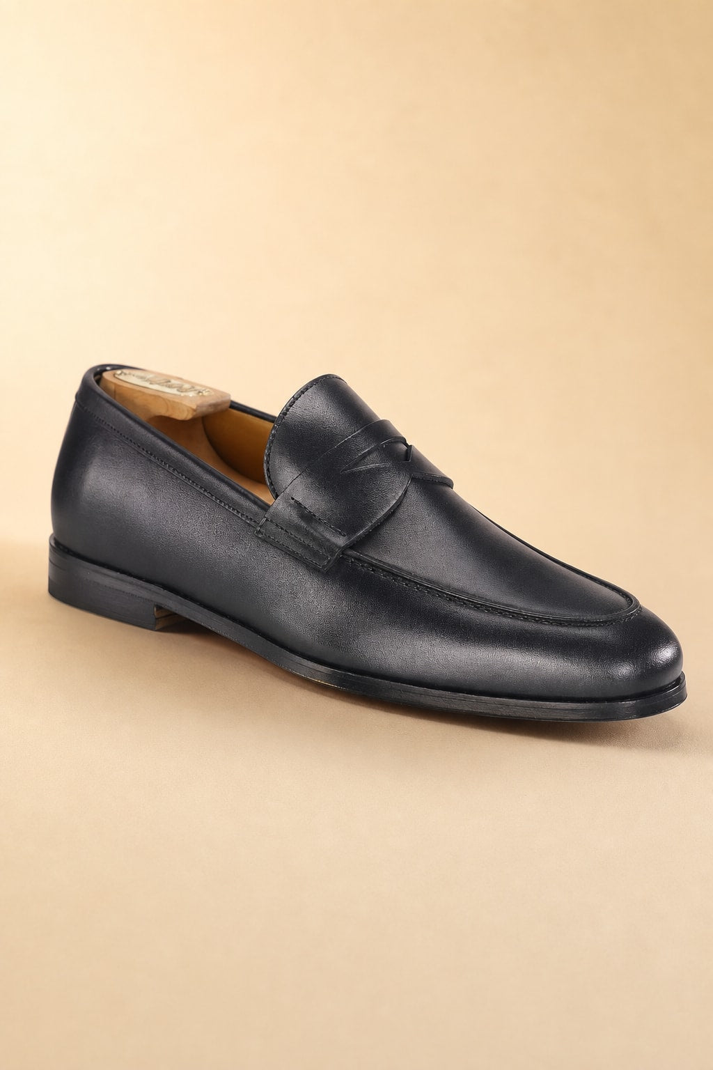 Penny loafer cuir lisse marine — vue 2